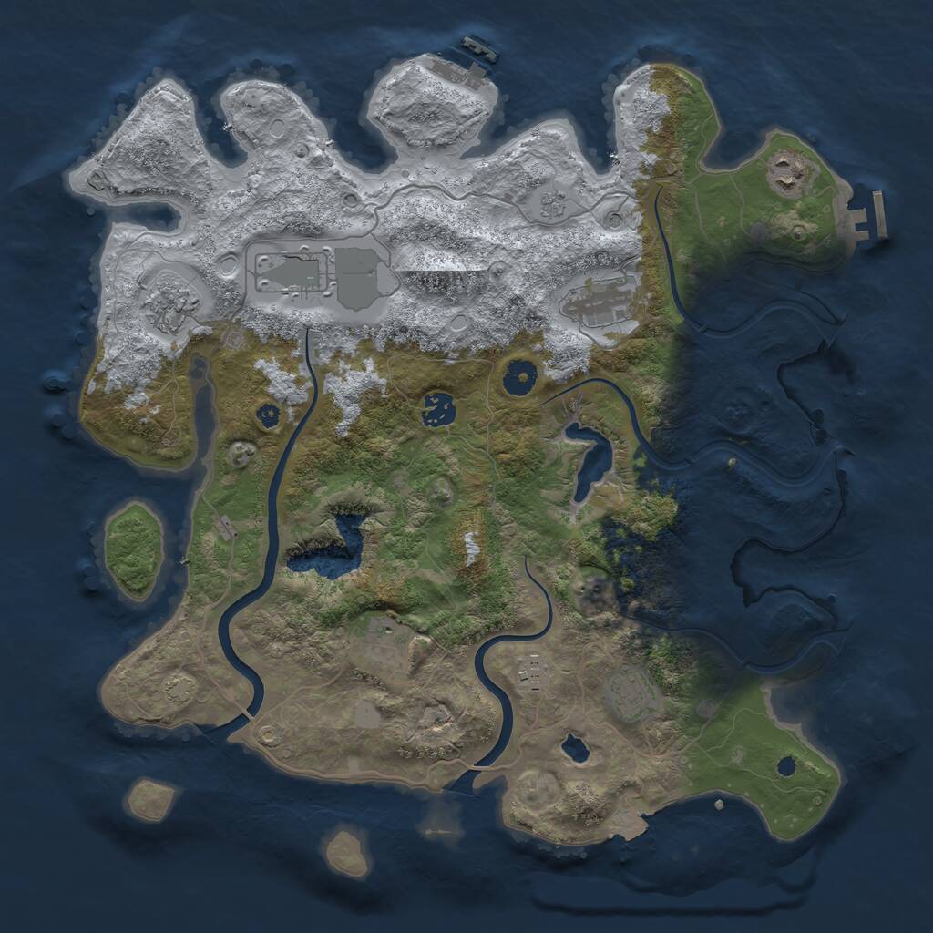 Rust Map: Procedural Map, Size: 4000, Seed: 830385681, 14 Monuments