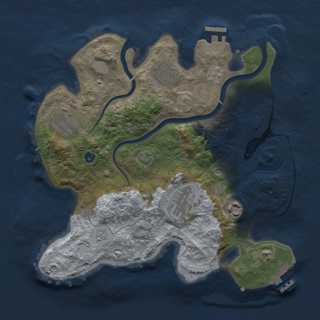 Rust Map: Procedural Map, Size: 3000, Seed: 1895584050, 11 Monuments