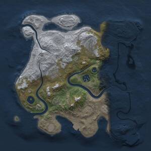 Thumbnail Rust Map: Procedural Map, Size: 3000, Seed: 1384134023, 9 Monuments