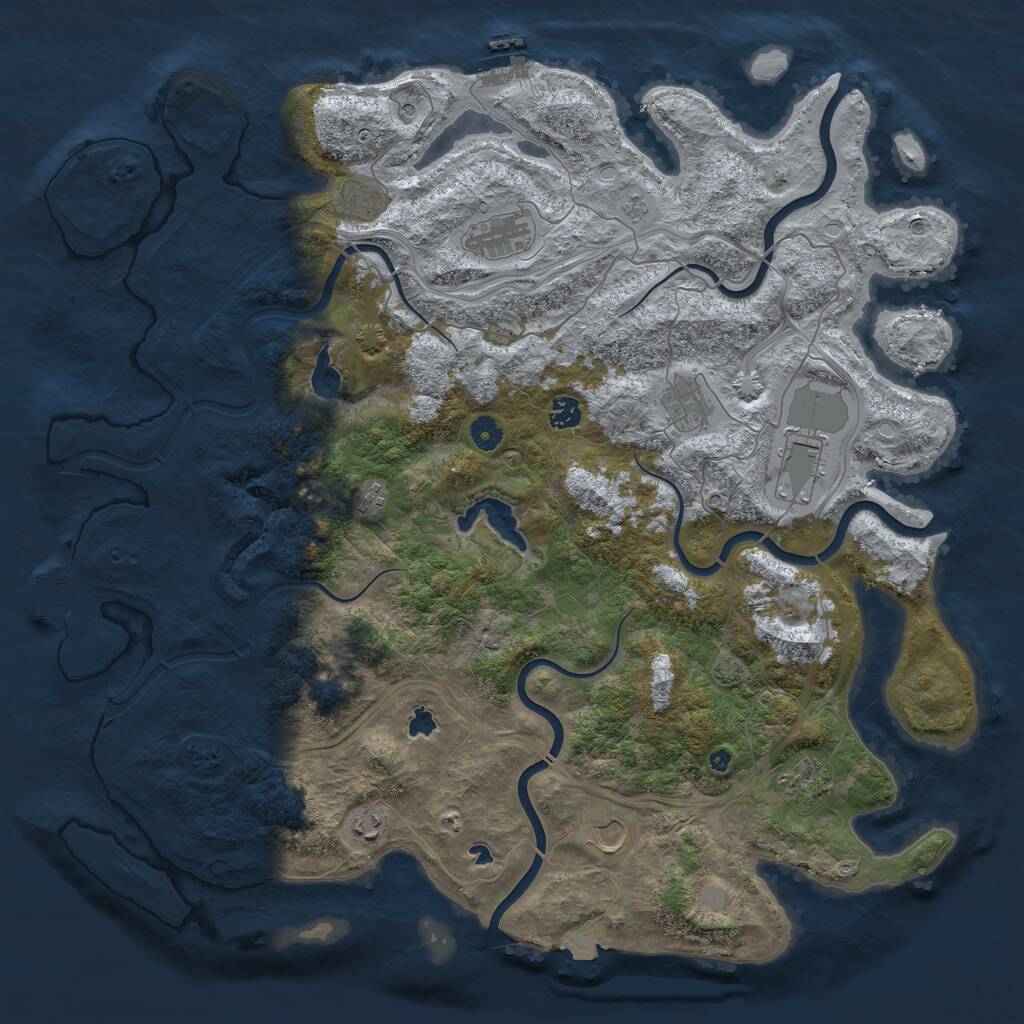 Rust Map: Procedural Map, Size: 4700, Seed: 115160, 15 Monuments