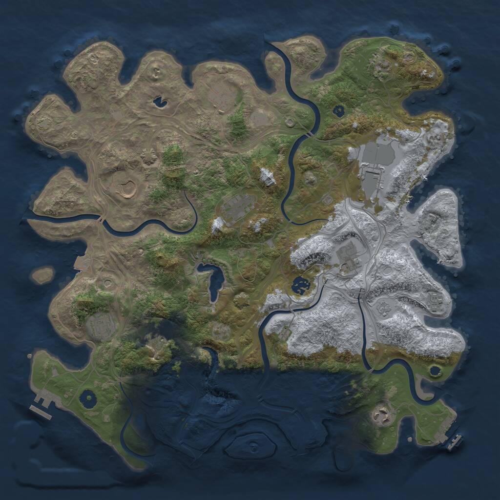 Rust Map: Procedural Map, Size: 4250, Seed: 512070828, 17 Monuments