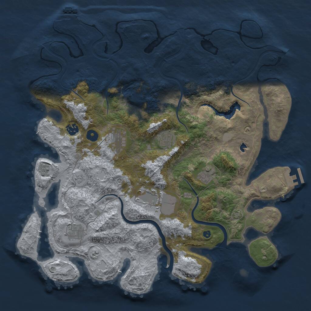 Rust Map: Procedural Map, Size: 4000, Seed: 1419256548, 13 Monuments