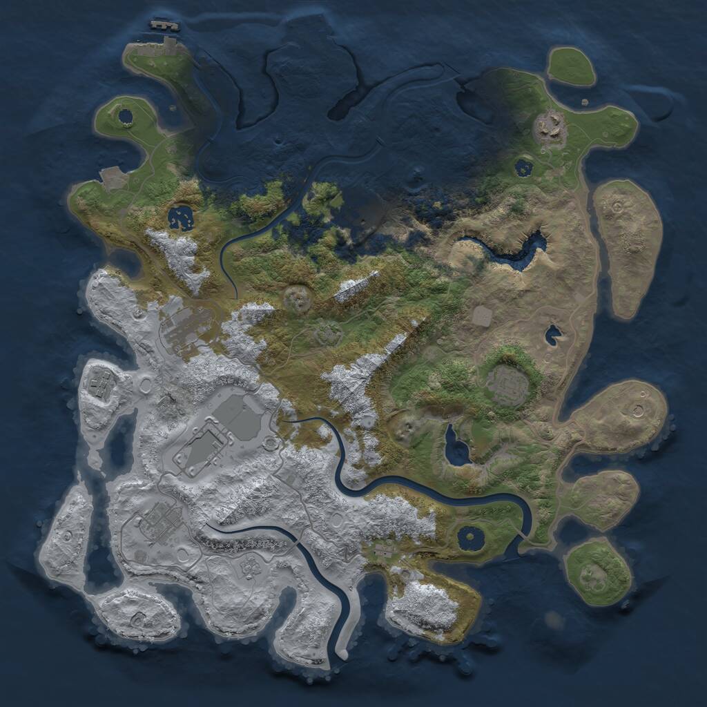 Rust Map: Procedural Map, Size: 4000, Seed: 1419256548, 14 Monuments