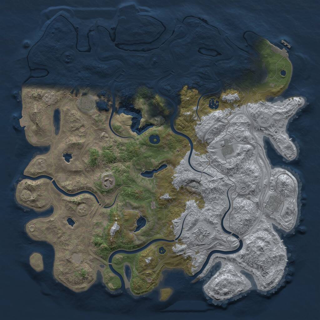 Rust Map: Procedural Map, Size: 4500, Seed: 544897238, 13 Monuments