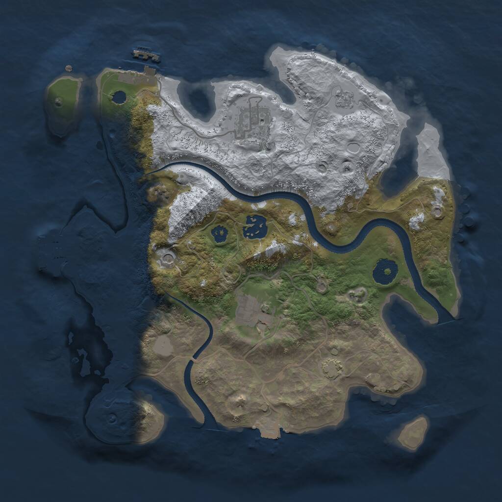 Rust Map: Procedural Map, Size: 3000, Seed: 1928857899, 9 Monuments