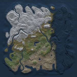 Thumbnail Rust Map: Procedural Map, Size: 4500, Seed: 690958988, 14 Monuments