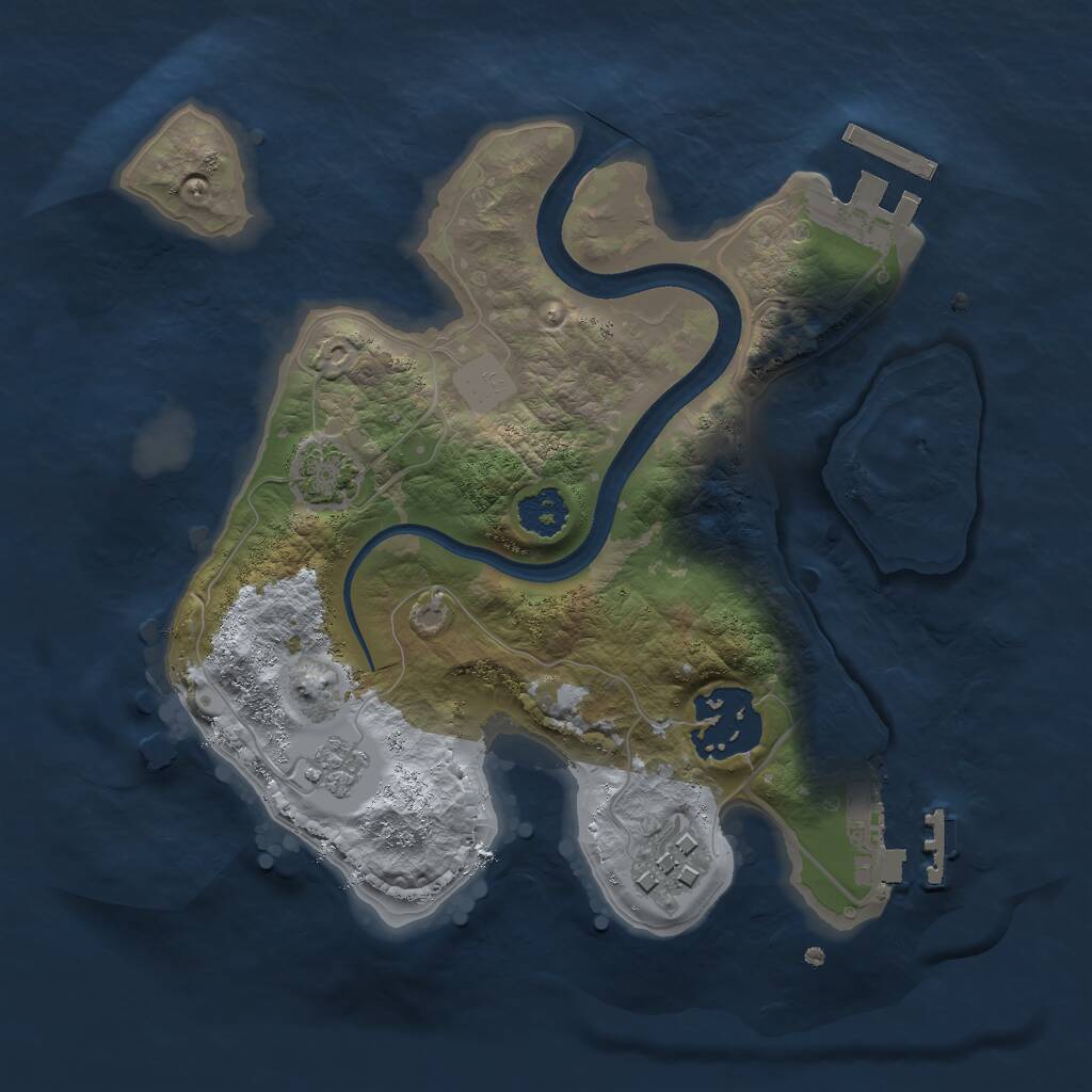 Rust Map: Procedural Map, Size: 2250, Seed: 1766967348, 7 Monuments