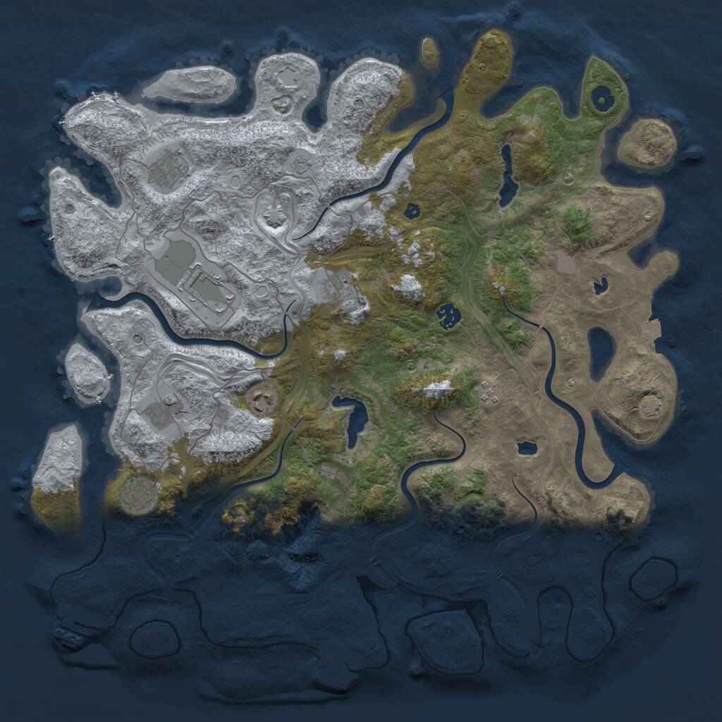 Rust Map: Procedural Map, Size: 4500, Seed: 806219488, 14 Monuments