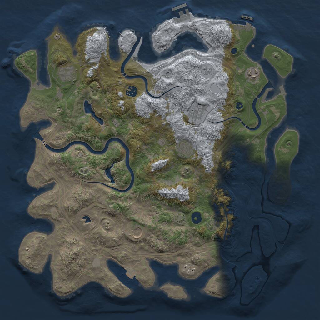 Rust Map: Procedural Map, Size: 4250, Seed: 992624381, 13 Monuments