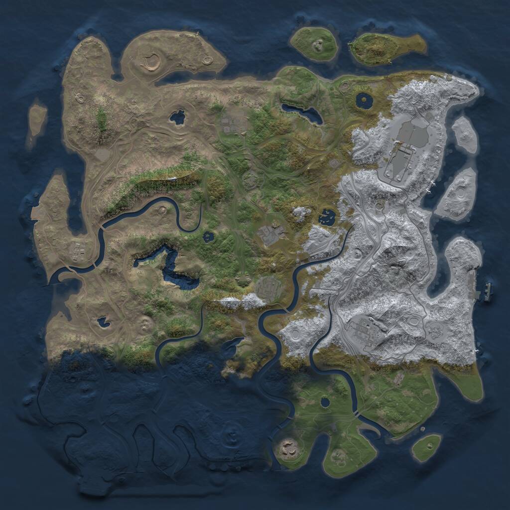 Rust Map: Procedural Map, Size: 4500, Seed: 30436475, 15 Monuments