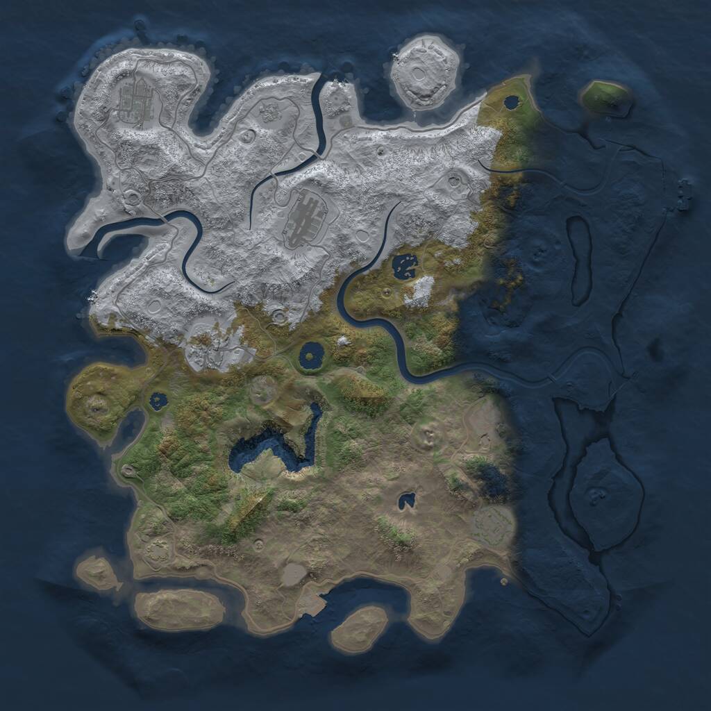 Rust Map: Procedural Map, Size: 4000, Seed: 925824034, 11 Monuments