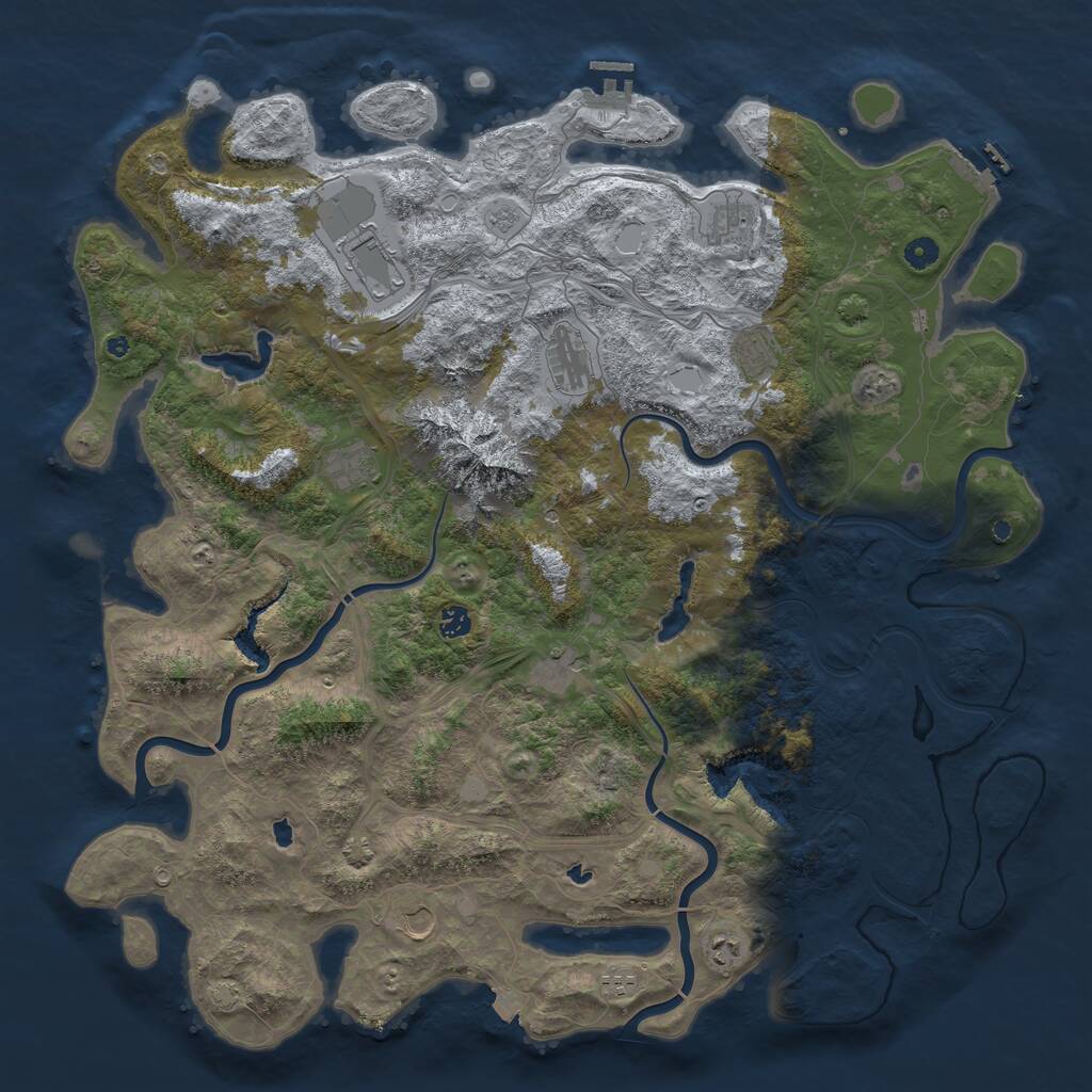 Rust Map: Procedural Map, Size: 5000, Seed: 1855982426, 16 Monuments