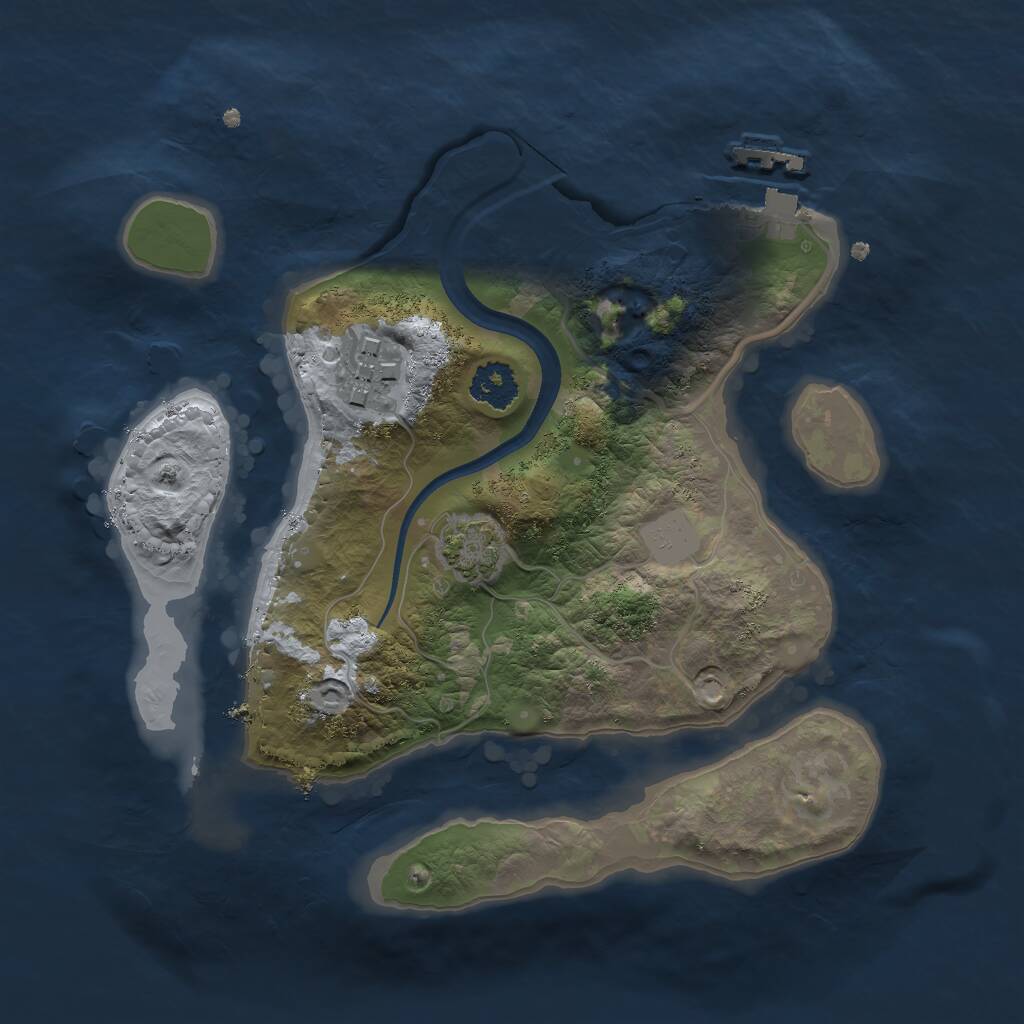 Rust Map: Procedural Map, Size: 2200, Seed: 1808682023, 4 Monuments