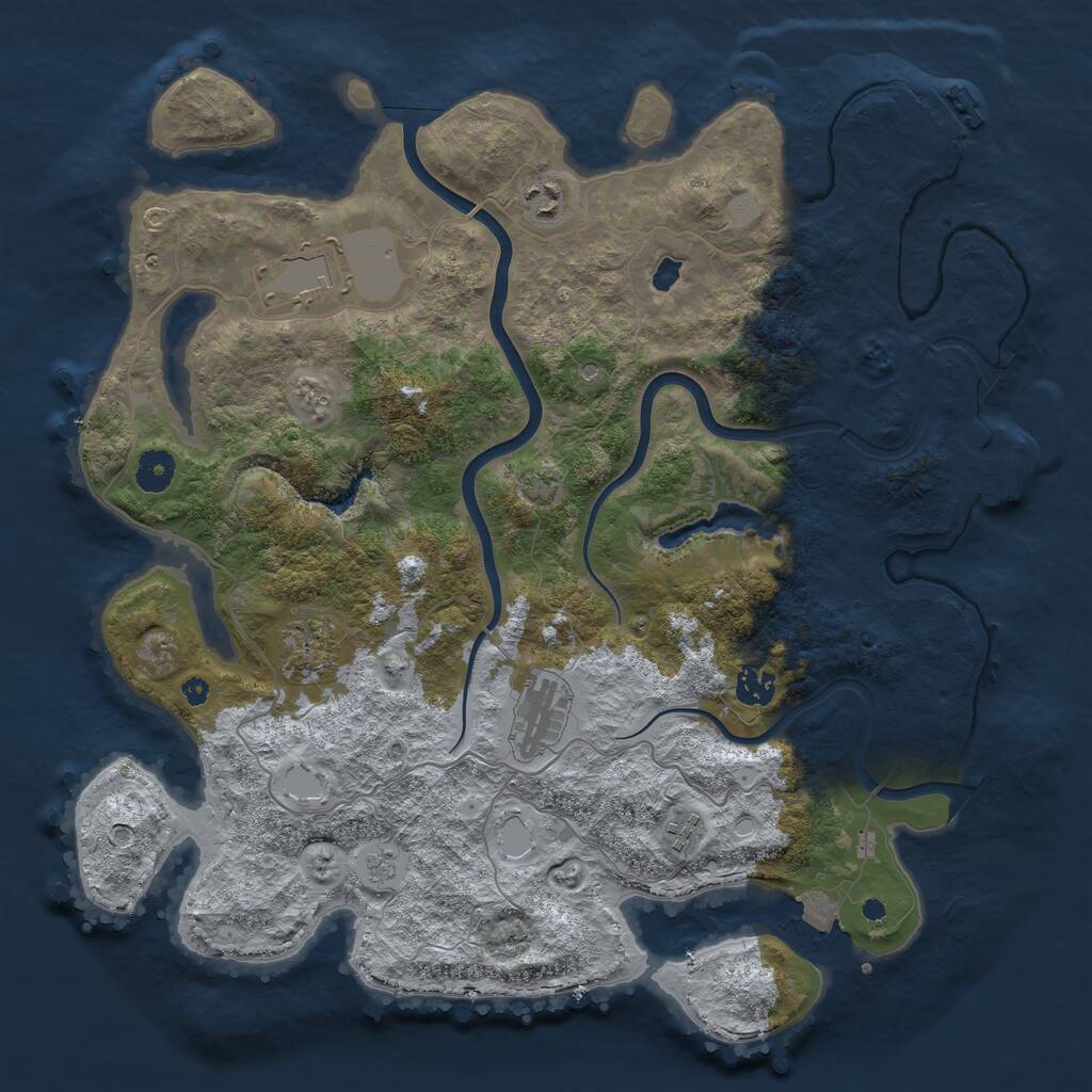 Rust Map: Procedural Map, Size: 4000, Seed: 1027219731, 12 Monuments
