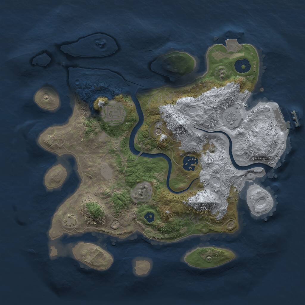 Rust Map: Procedural Map, Size: 3000, Seed: 1527111577, 7 Monuments