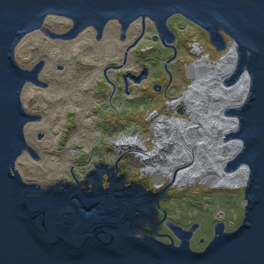 Rust Map: Procedural Map, Size: 5000, Seed: 2107635, 17 Monuments