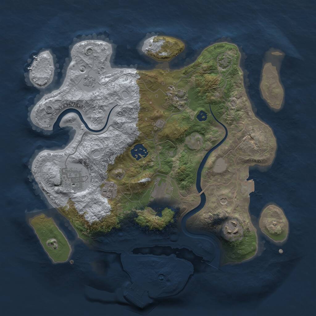 Rust Map: Procedural Map, Size: 3000, Seed: 1573122768, 11 Monuments