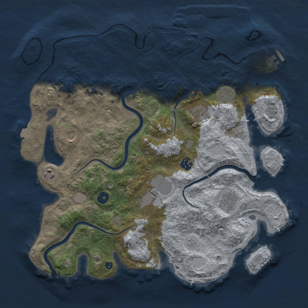 Rust Map: Procedural Map, Size: 3975, Seed: 2020, 14 Monuments