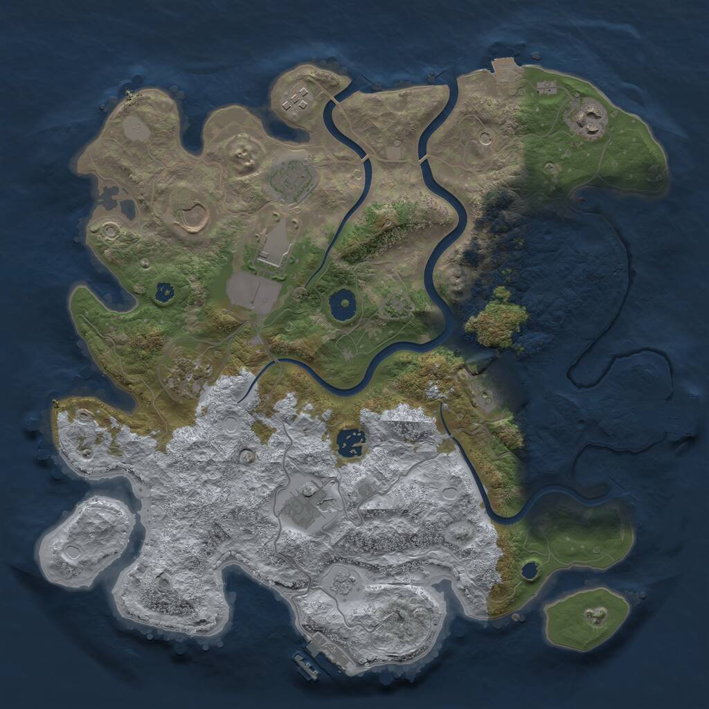 Rust Map: Procedural Map, Size: 3629, Seed: 43862, 15 Monuments