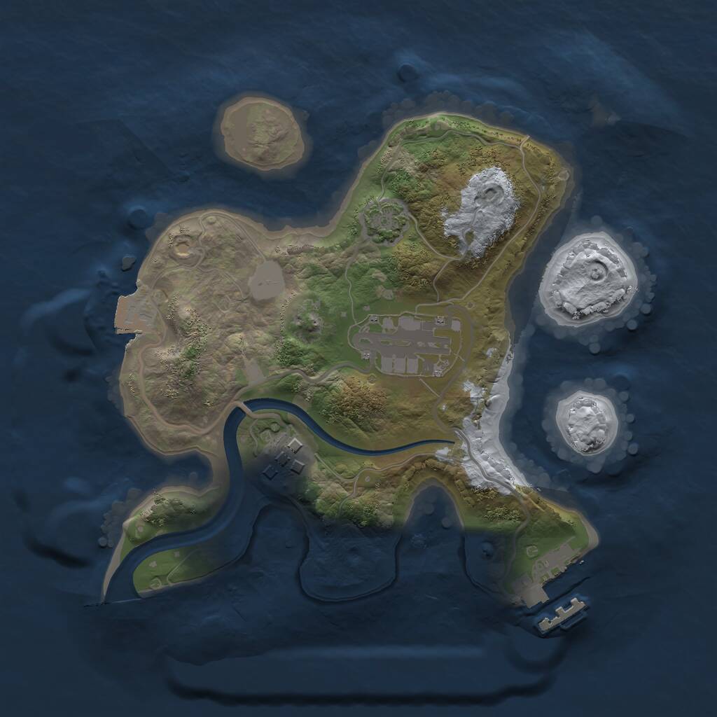 Rust Map: Procedural Map, Size: 2200, Seed: 2023390797, 5 Monuments