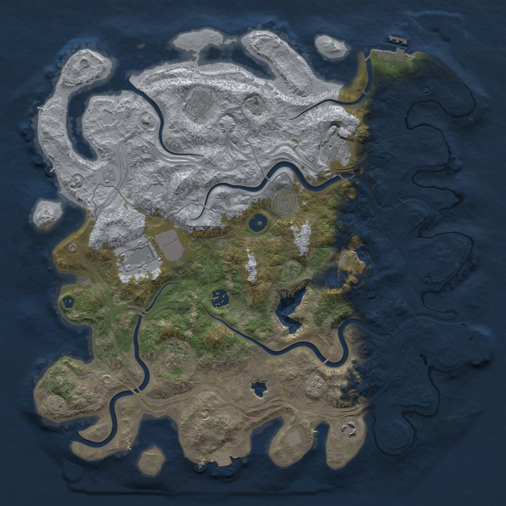 Rust Map: Procedural Map, Size: 4250, Seed: 1614516371, 14 Monuments