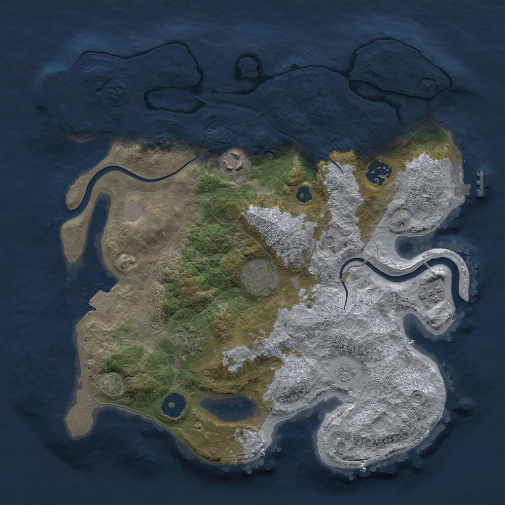 Rust Map: Procedural Map, Size: 3200, Seed: 429751112, 11 Monuments