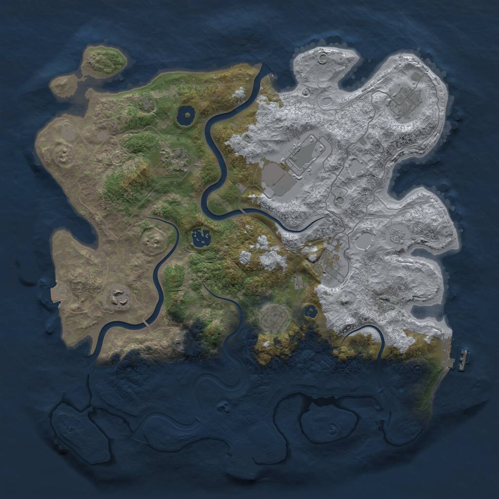 Rust Map: Procedural Map, Size: 3850, Seed: 737243140, 14 Monuments