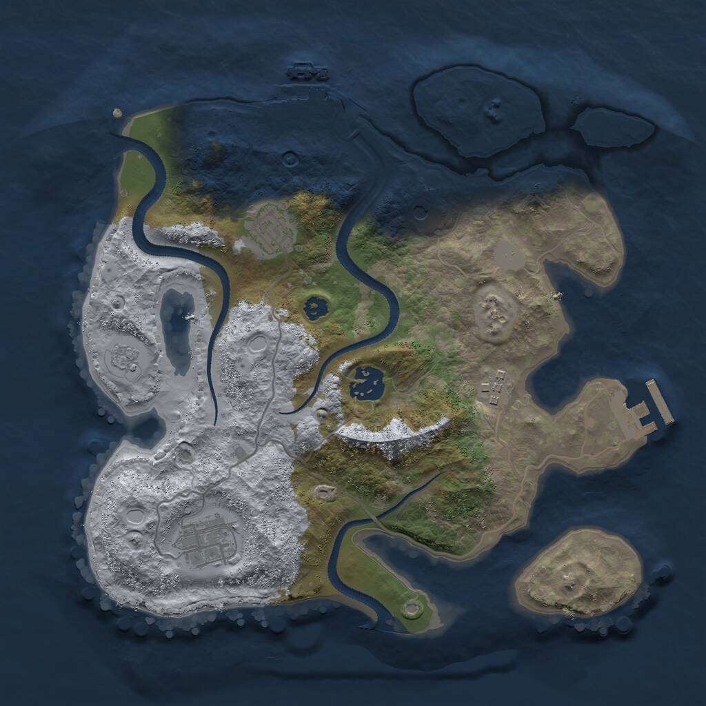 Rust Map: Procedural Map, Size: 3000, Seed: 2474636, 9 Monuments
