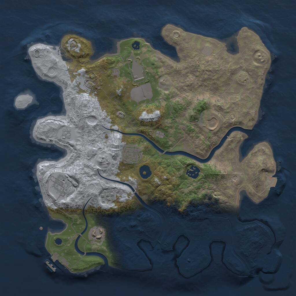 Rust Map: Procedural Map, Size: 3500, Seed: 566773457, 14 Monuments