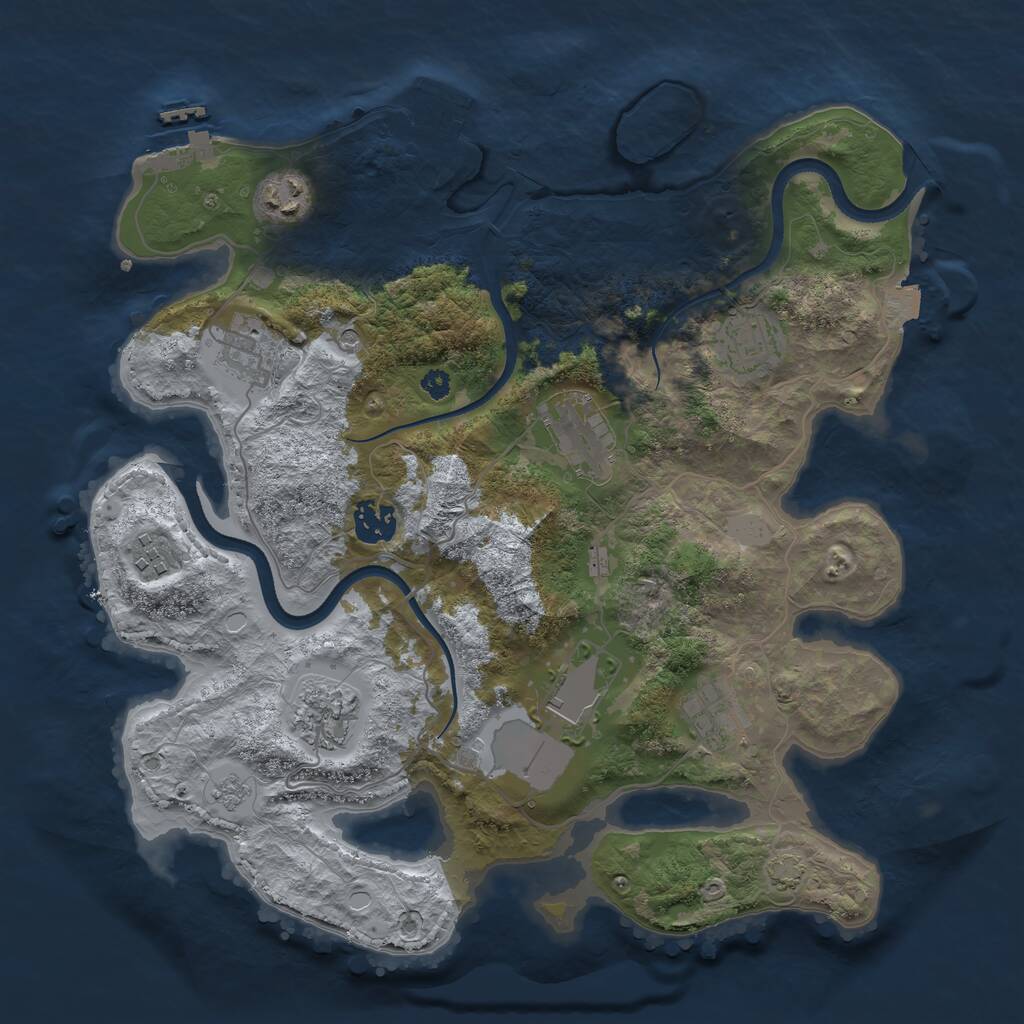 Rust Map: Procedural Map, Size: 3500, Seed: 94233314, 15 Monuments