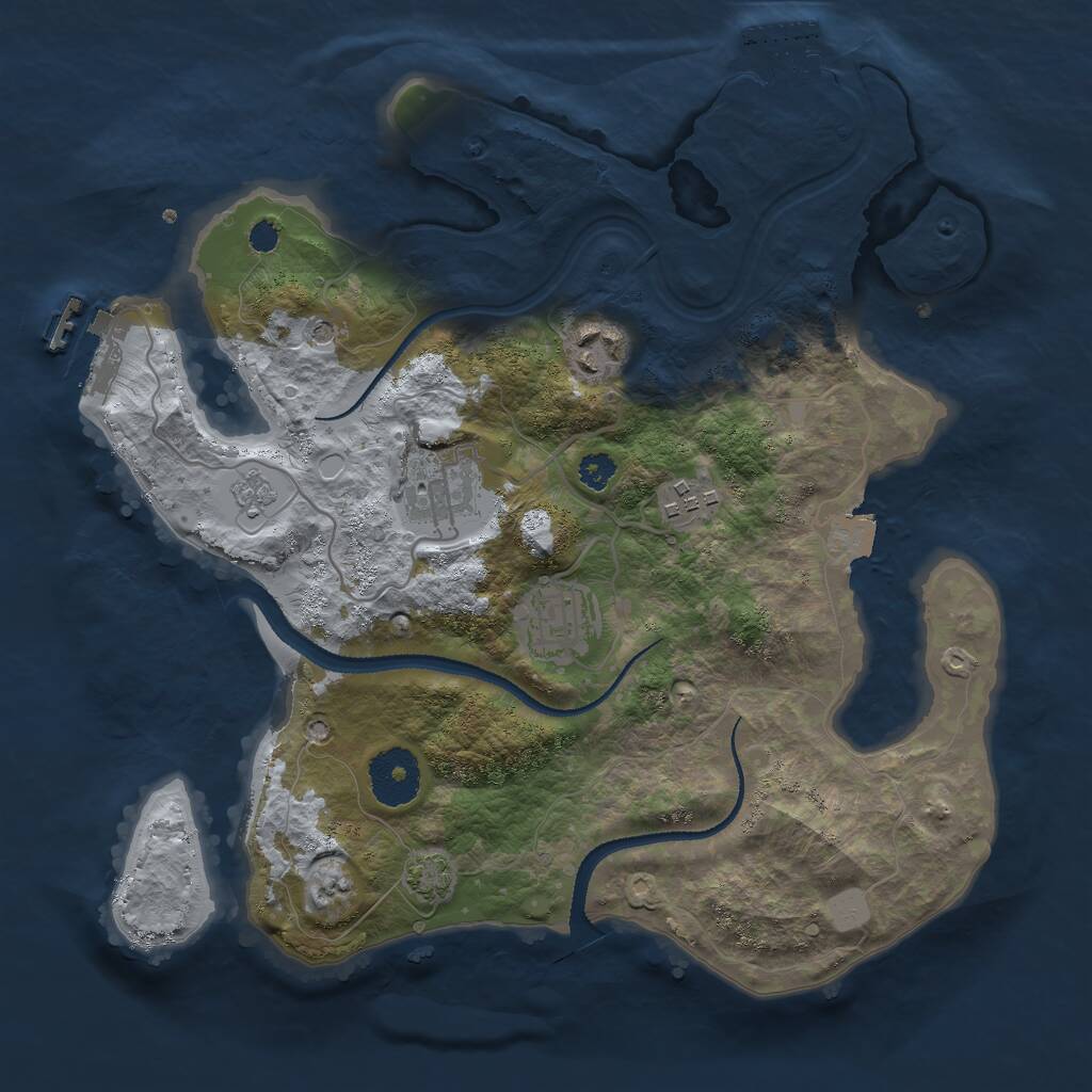 Rust Map: Procedural Map, Size: 3000, Seed: 759669264, 10 Monuments