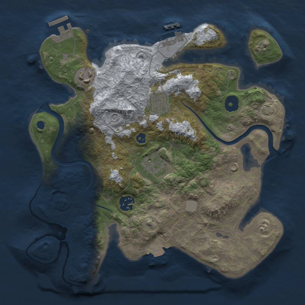 Rust Map: Procedural Map, Size: 3000, Seed: 995485616, 9 Monuments