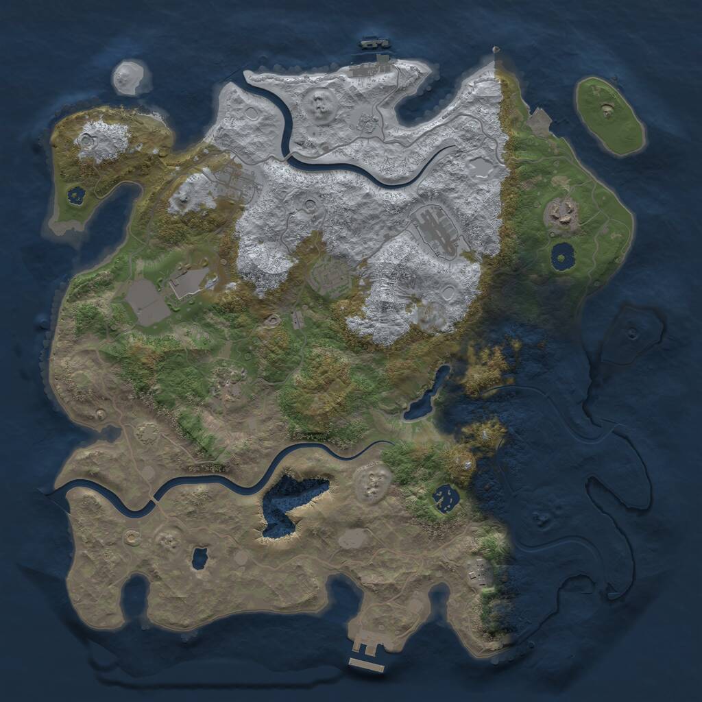 Rust Map: Procedural Map, Size: 4000, Seed: 59147, 14 Monuments