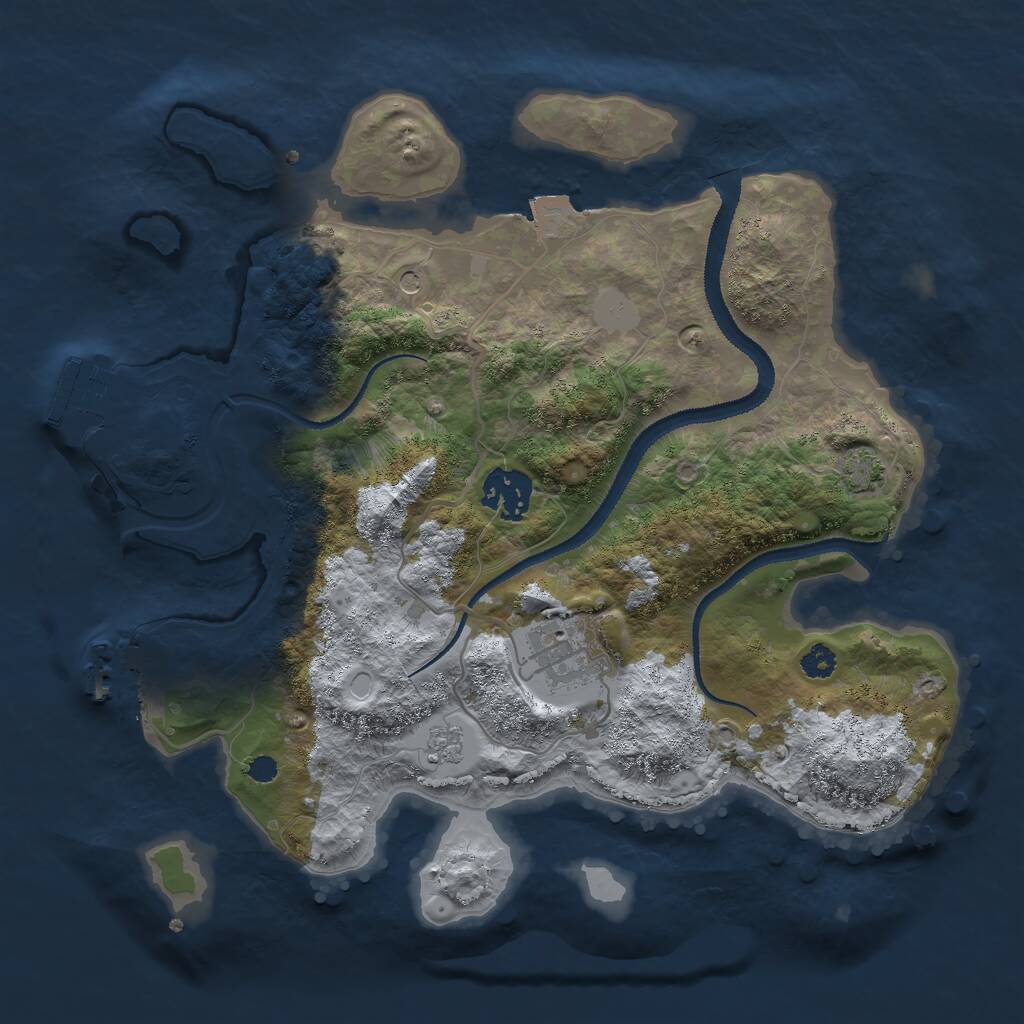 Rust Map: Procedural Map, Size: 3000, Seed: 2793847, 8 Monuments