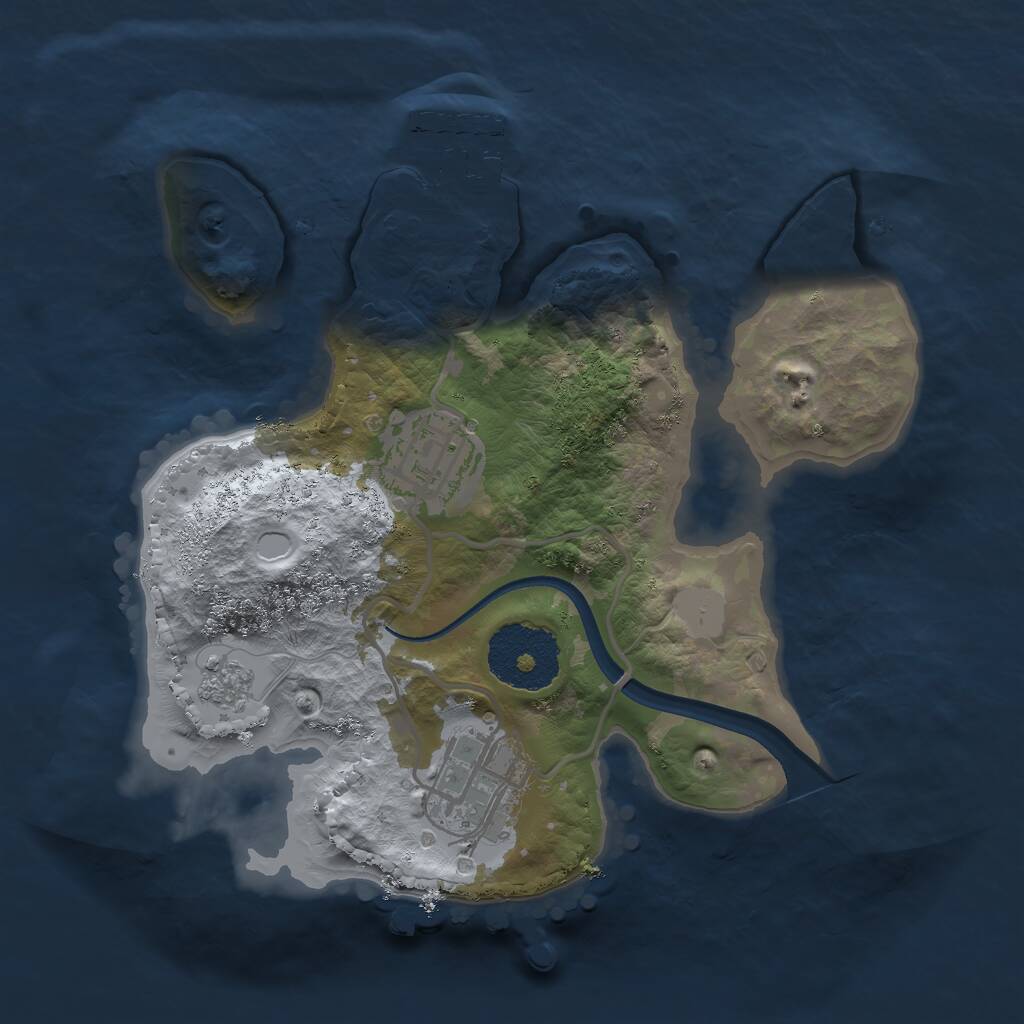 Rust Map: Procedural Map, Size: 2222, Seed: 416004483, 5 Monuments
