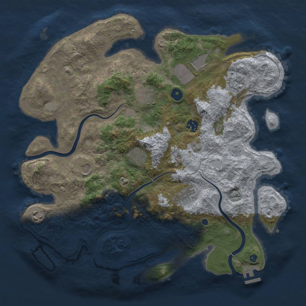 Rust Map: Procedural Map, Size: 3900, Seed: 1573269357, 14 Monuments