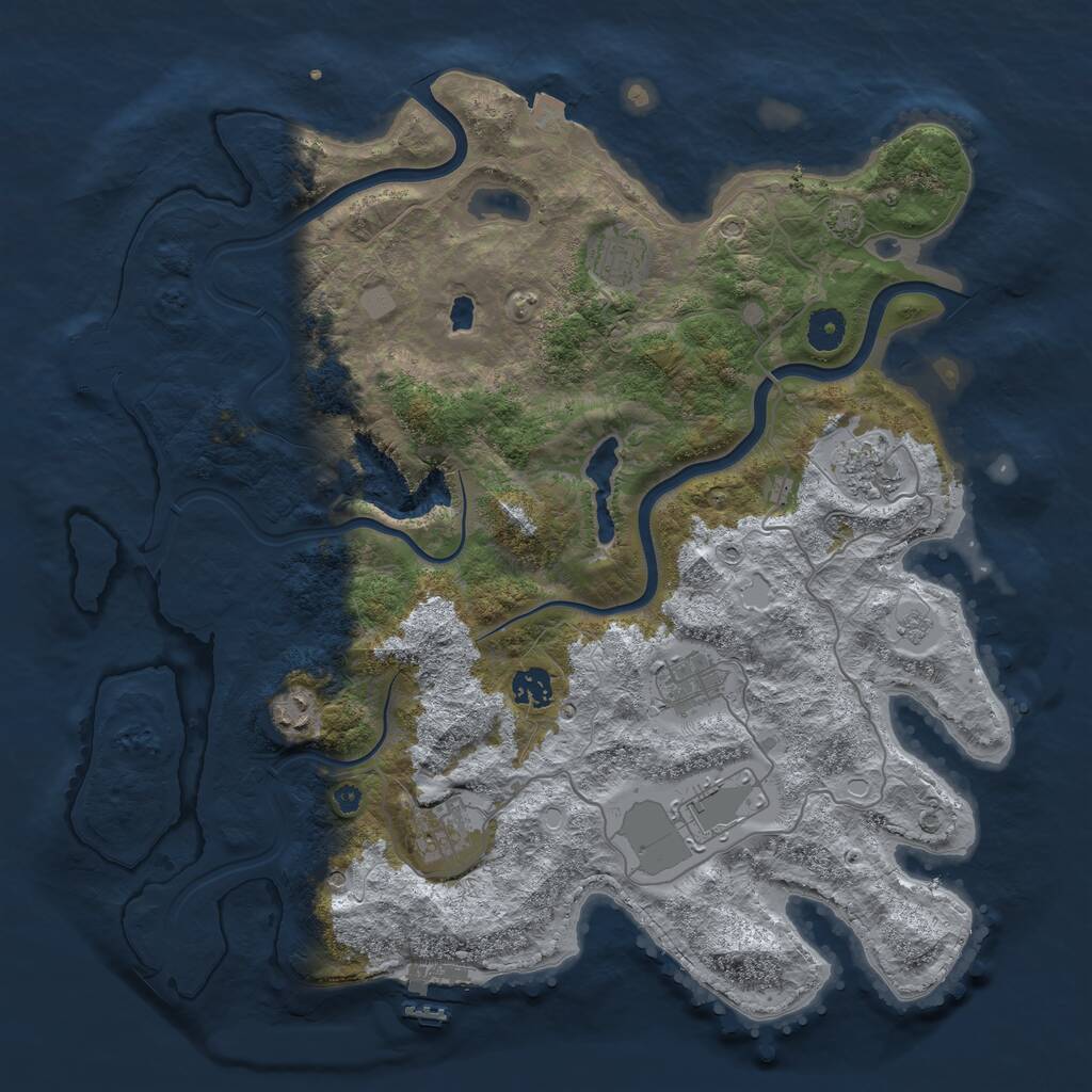 Rust Map: Procedural Map, Size: 4000, Seed: 58324, 13 Monuments