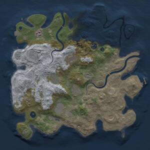 Thumbnail Rust Map: Procedural Map, Size: 3700, Seed: 75913507, 16 Monuments