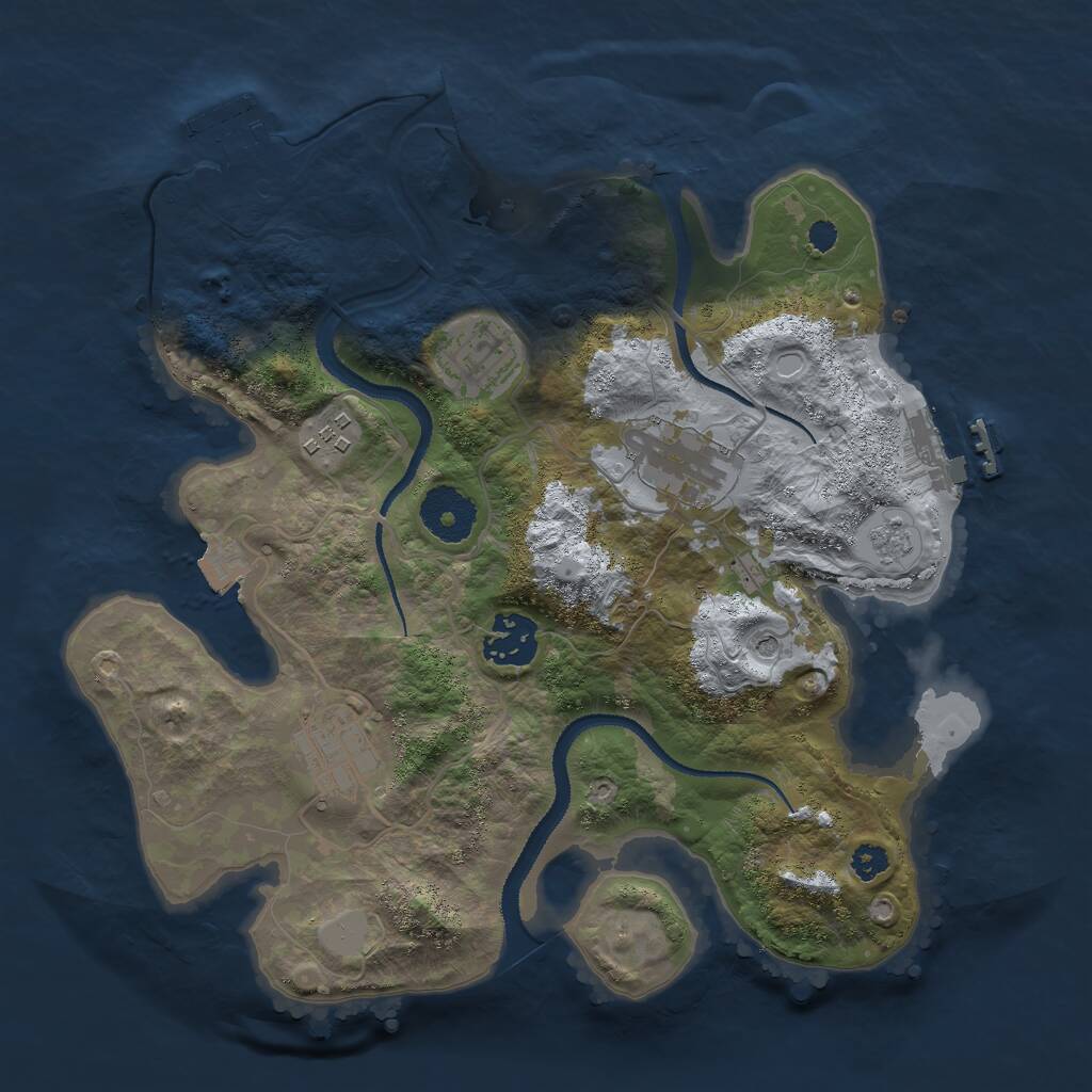 Rust Map: Procedural Map, Size: 3000, Seed: 1550071321, 10 Monuments