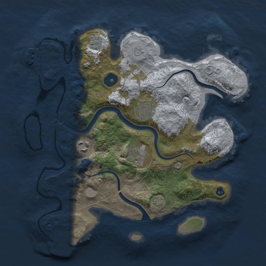 Rust Map: Procedural Map, Size: 3000, Seed: 742114880, 9 Monuments