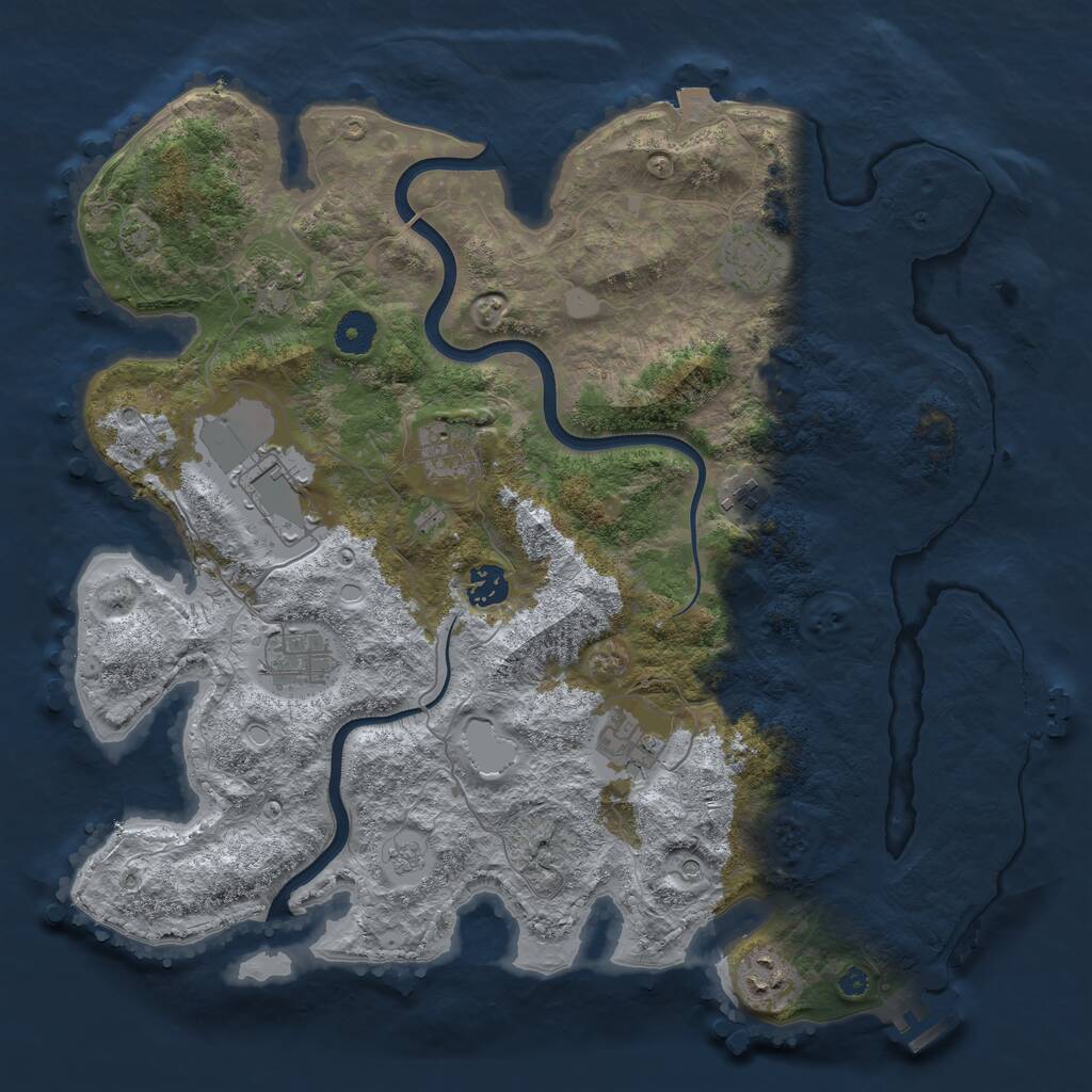 Rust Map: Procedural Map, Size: 3850, Seed: 218058, 15 Monuments