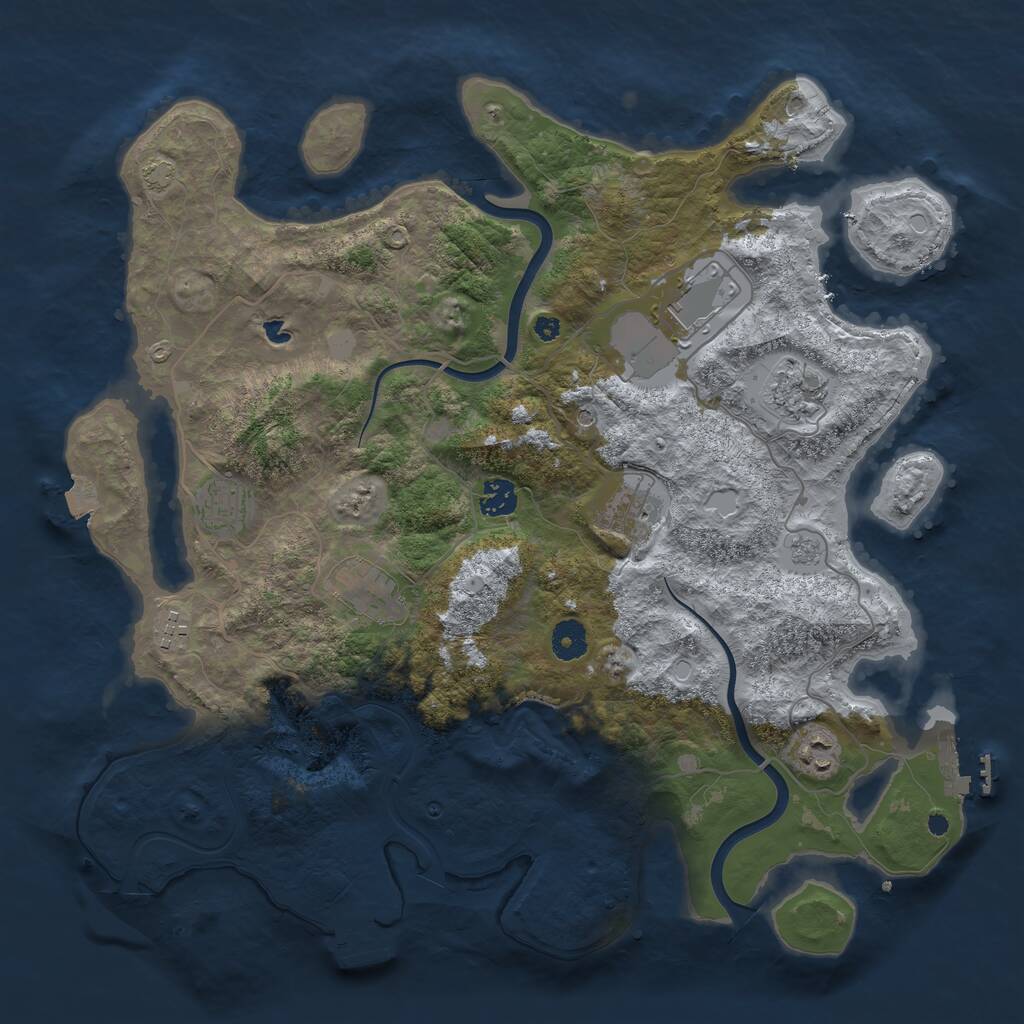 Rust Map: Procedural Map, Size: 4000, Seed: 714750194, 14 Monuments