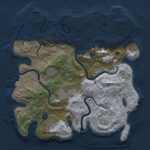 Thumbnail Rust Map: Procedural Map, Size: 3700, Seed: 984927940, 12 Monuments