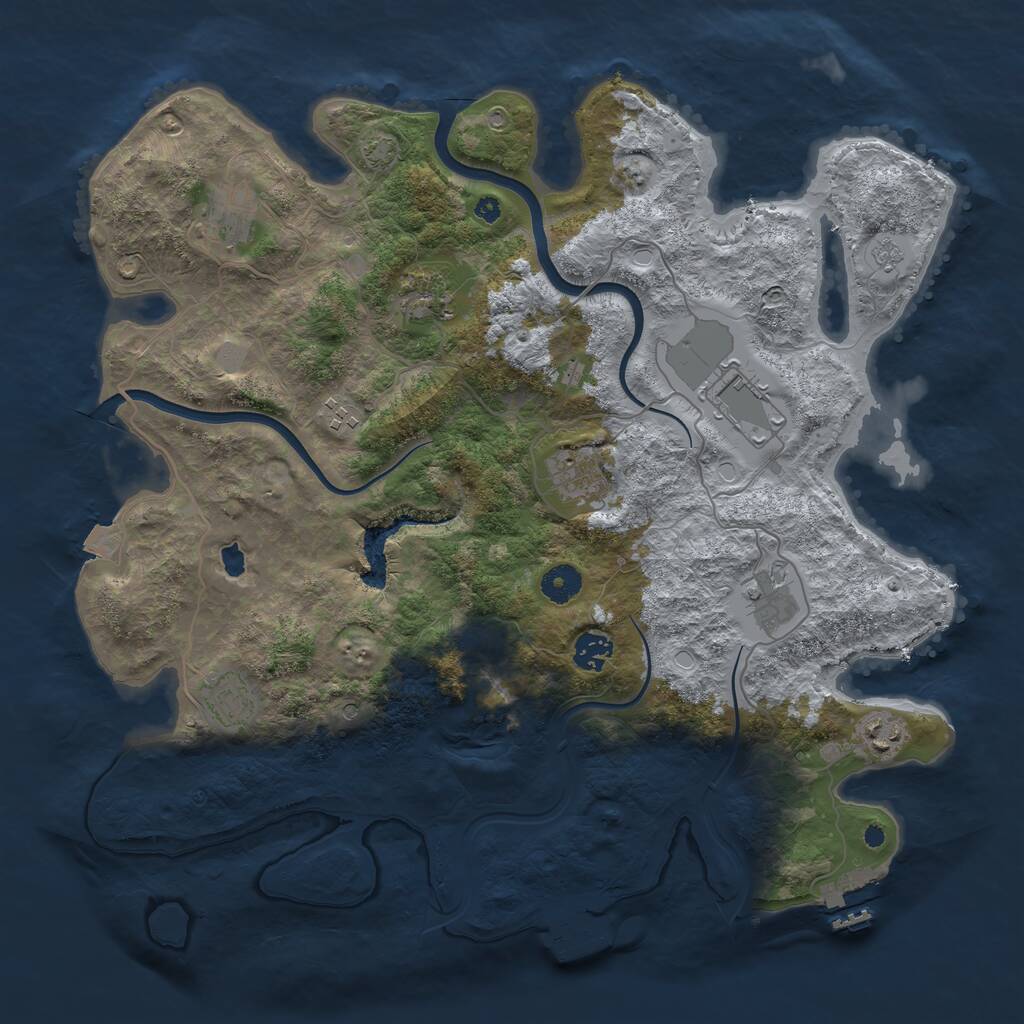 Rust Map: Procedural Map, Size: 4000, Seed: 1729181934, 15 Monuments