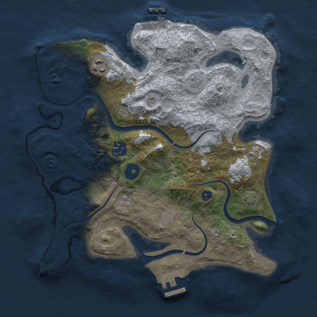 Rust Map: Procedural Map, Size: 3000, Seed: 1895824718, 9 Monuments