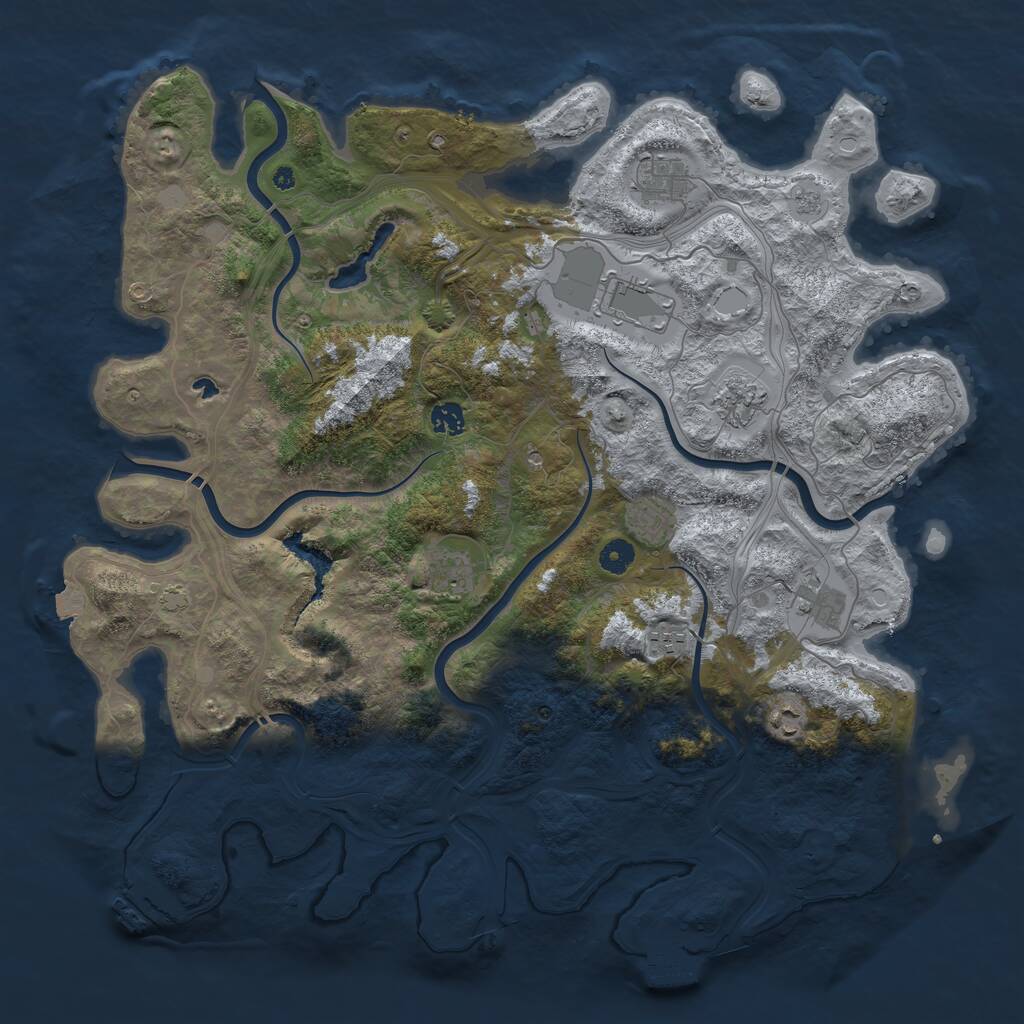 Rust Map: Procedural Map, Size: 4500, Seed: 1194405585, 15 Monuments