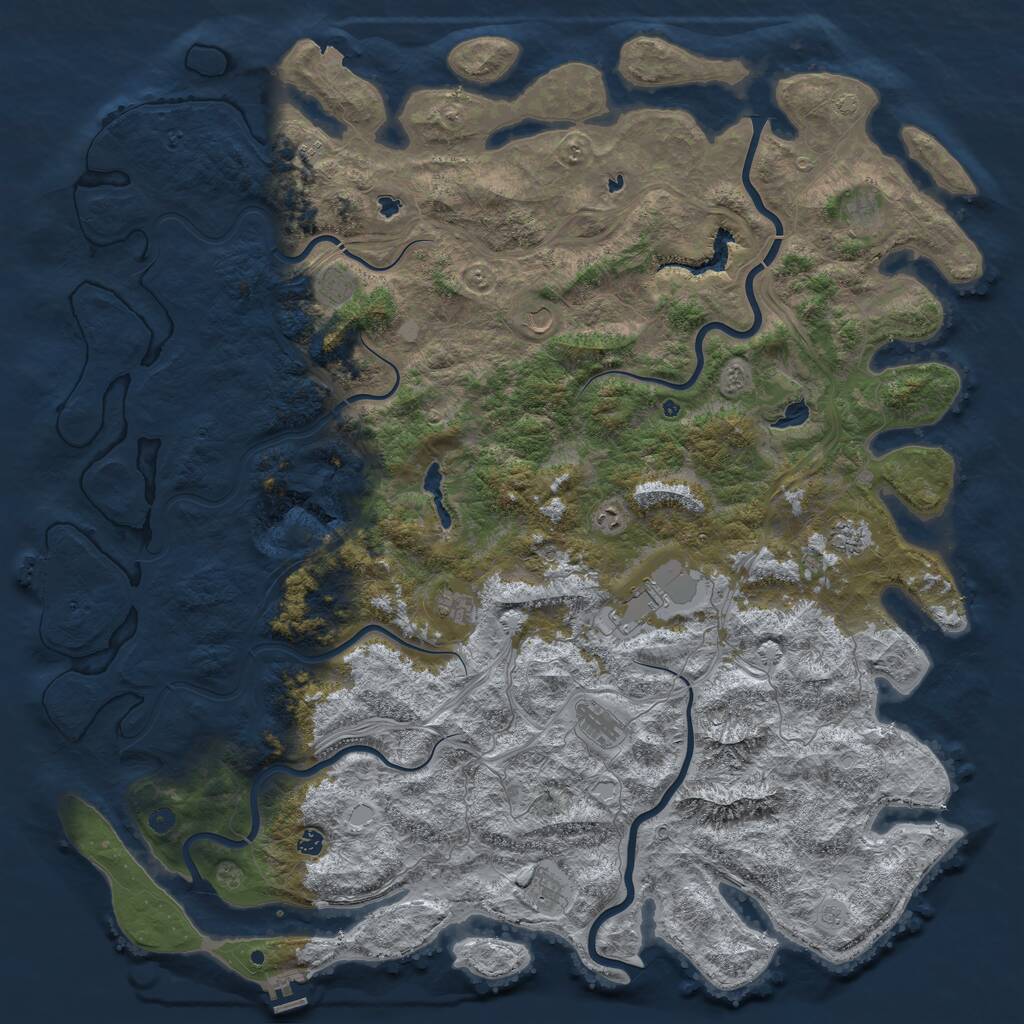 Rust Map: Procedural Map, Size: 6000, Seed: 198622978, 17 Monuments
