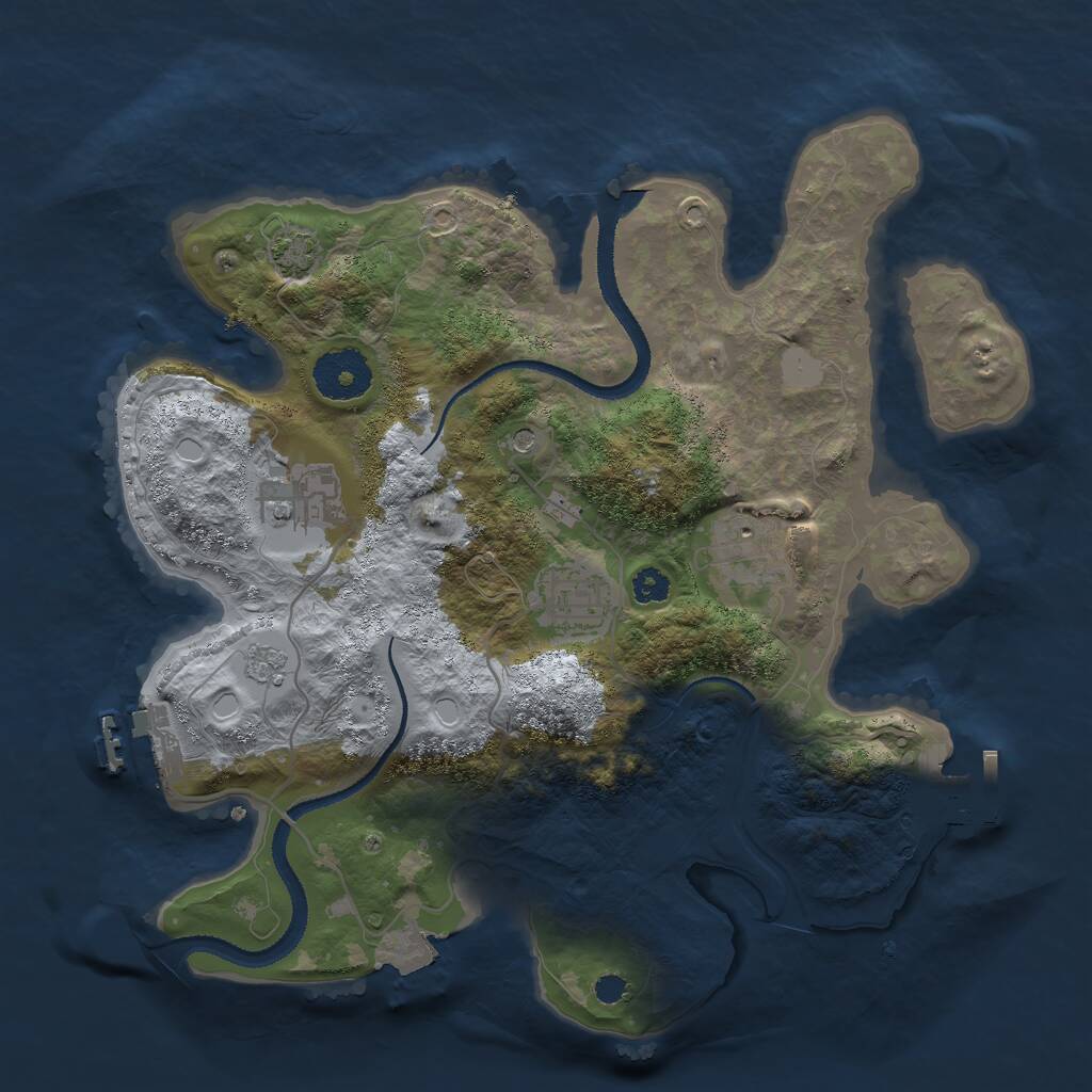 Rust Map: Procedural Map, Size: 3000, Seed: 10367, 9 Monuments
