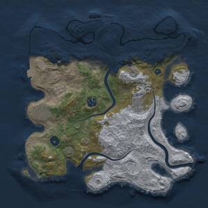 Thumbnail Rust Map: Procedural Map, Size: 3250, Seed: 53024206, 9 Monuments