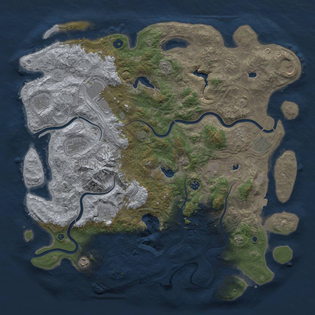 Rust Map: Procedural Map, Size: 5000, Seed: 5786427, 16 Monuments